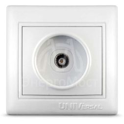 Розетка телевизионная TV 1-м СП Севиль бел. UNIVersal С0027