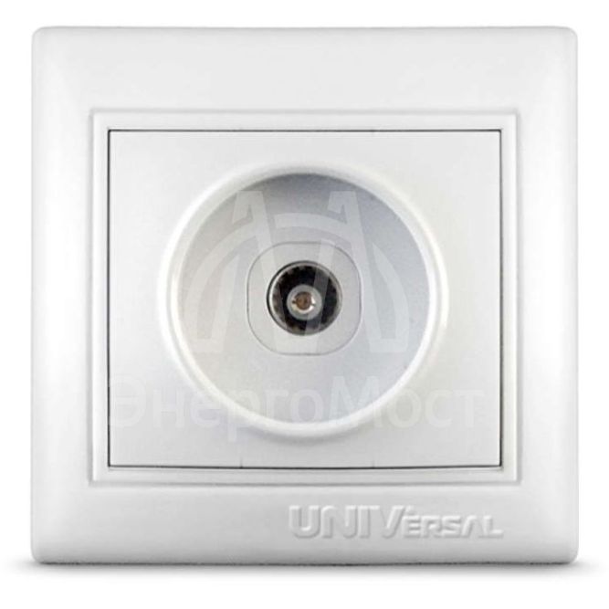 Розетка телевизионная TV 1-м СП Севиль бел. UNIVersal С0027
