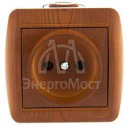 Розетка 1-м ОП Nata 16А IP20 без заземл. керамика сосна LEZARD 710-0800-121