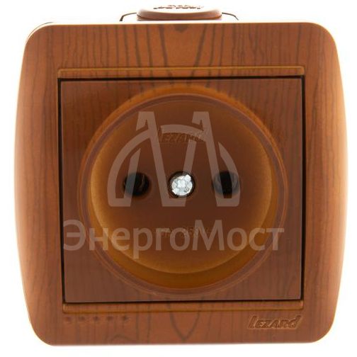 Розетка 1-м ОП Nata 16А IP20 без заземл. керамика сосна LEZARD 710-0800-121