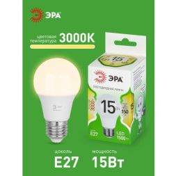 Лампа светодиодная GREEN LINE A60-15W-830-E27 GL 15Вт груша 3000К свет тепл. E27 Эра Б0067112
