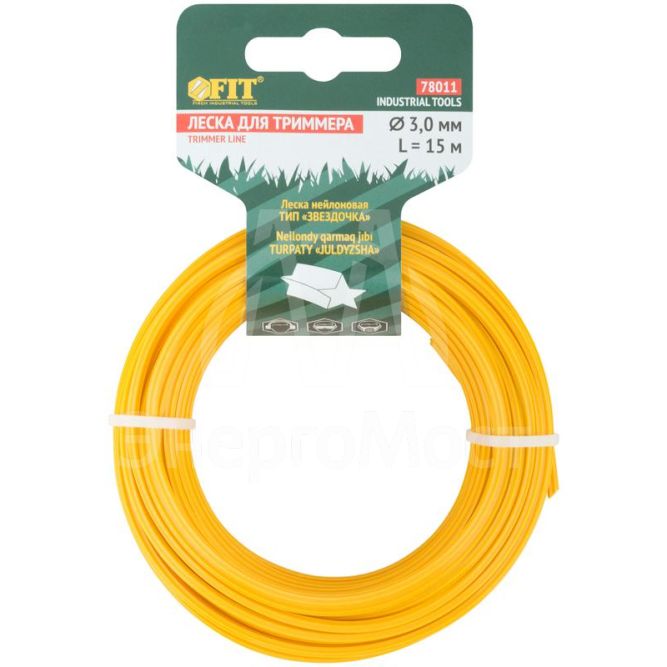 Леска для садовых триммеров &amp;quot;Звездочка&amp;quot; 3.0ммх15м FIT 78011