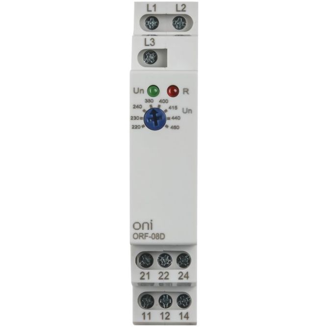 Реле фаз ORF-08D 3ф 2 конт. 220-460В AC ONI ORF-08D-220-460VAC