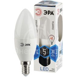 Лампа светодиодная B35-5w-840-E14 свеча 400лм ЭРА Б0018872