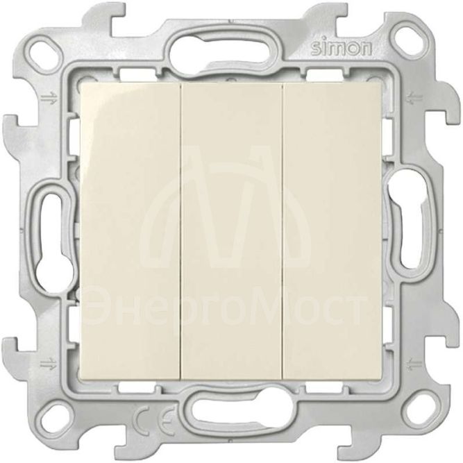 Механизм выключателя 3-кл. 1п 2мод. СП Simon 24 10А IP20 сл. кость Simon 2450391-031