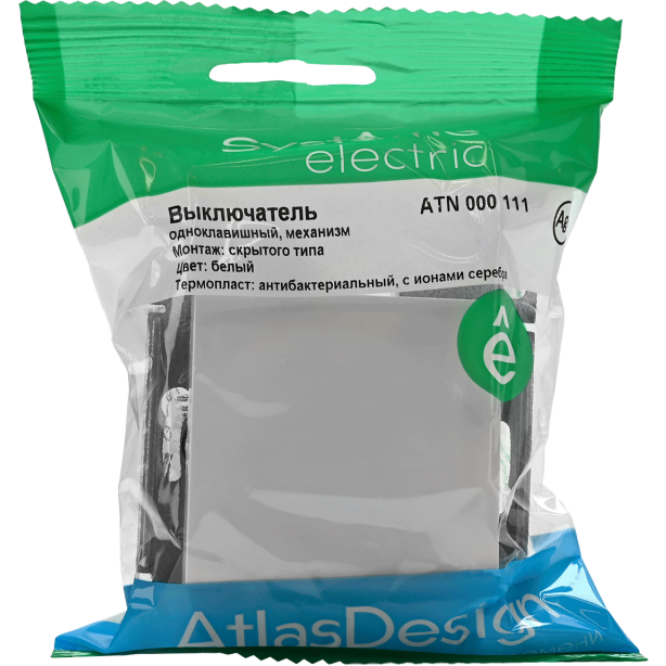 Механизм выключателя 1-кл. СП AtlasDesign 10А IP20 (сх. 1) 10AX бел. SchE ATN000111
