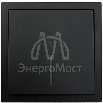 Выключатель проходной 1-кл. с индик. СП ZIMA IP20 10А безвинт. зажим черн. бархат LEZARD 704-4288-114QC