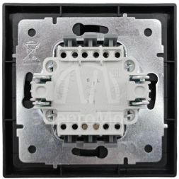 Выключатель проходной 1-кл. с индик. СП ZIMA IP20 10А безвинт. зажим черн. бархат LEZARD 704-4288-114QC