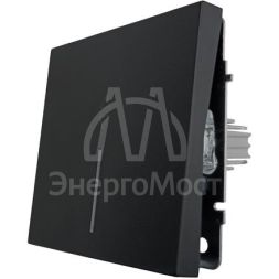 Выключатель проходной 1-кл. с индик. СП ZIMA IP20 10А безвинт. зажим черн. бархат LEZARD 704-4288-114QC