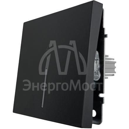 Выключатель проходной 1-кл. с индик. СП ZIMA IP20 10А безвинт. зажим черн. бархат LEZARD 704-4288-114QC