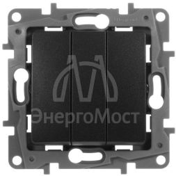 Механизм выключателя 3-кл. СП Etika Plus 10А IP20 250В 10AX винт. зажимы антрацит Leg 672613