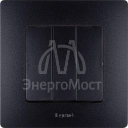 Механизм выключателя 3-кл. СП Etika Plus 10А IP20 250В 10AX винт. зажимы антрацит Leg 672613