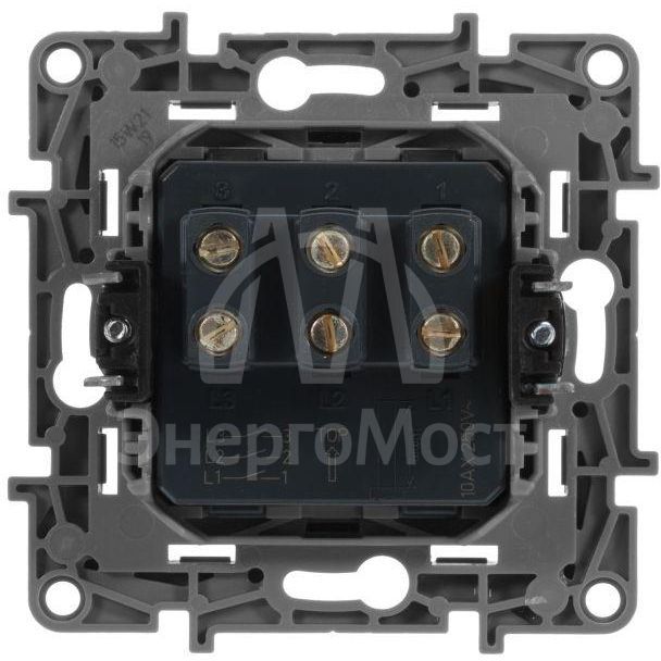 Механизм выключателя 3-кл. СП Etika Plus 10А IP20 250В 10AX винт. зажимы антрацит Leg 672613