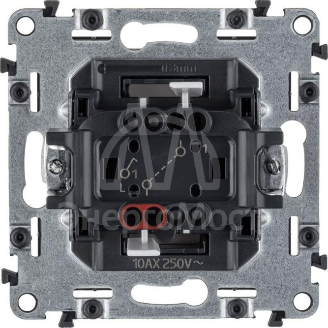 Механизм выключателя 1-кл. СП Valena Life 10А IP20 250В 10AX с лиц. панелью безвинт. зажимы бел. Leg 752401