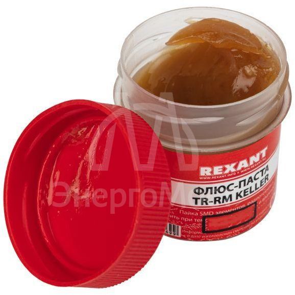 Флюс для пайки паста TR-RM KELLER 20 мл банка Rexant 09-3690