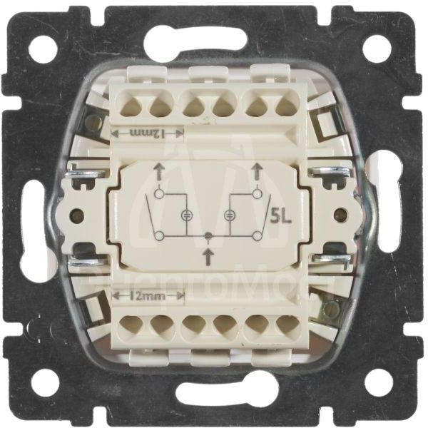 Механизм выключателя 2-кл. СП Valena 10А IP31 250В с зел. подсветкой бел. Leg 774428
