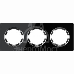 Рамка 3-м Garda горизонт. стеклянная чер. 2E52301303 OneKeyElectro 2234941