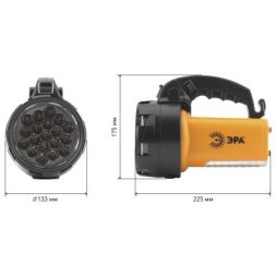 Фонарь-прожектор PA-601 АЛЬФА 19LED+24LED аккум. литий 3А.ч ЗУ 220В+12В (инд. упак.) ЭРА Б0031036