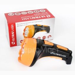 Фонарь LED 3815 (аккум 220В черн./желт. 15 LED; 2 режима SLA пласт. короб) Ultraflash 9217