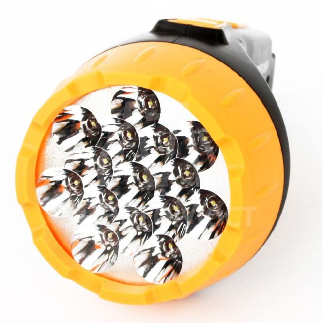 Фонарь LED 3815 (аккум 220В черн./желт. 15 LED; 2 режима SLA пласт. короб) Ultraflash 9217