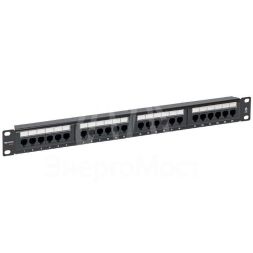 Патч-панель 19дюйм 1U кат.6 UTP неэкранир. 24 порта RJ45 Dual IDC TERACOM PRO EKF TRP-PPNL-6UTP-1U24