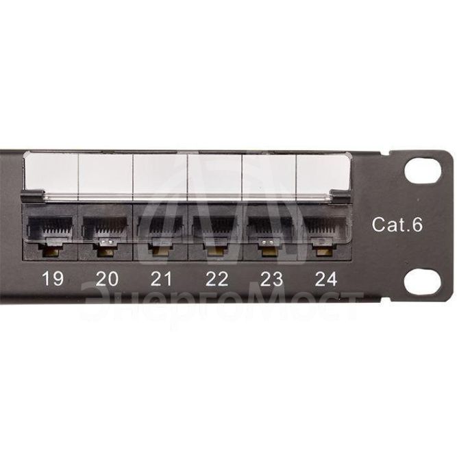 Патч-панель 19дюйм 1U кат.6 UTP неэкранир. 24 порта RJ45 Dual IDC TERACOM PRO EKF TRP-PPNL-6UTP-1U24