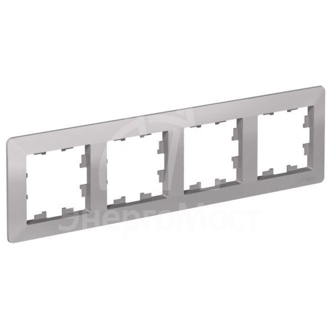 Рамка 4-м AtlasDesign Air алюм./дым. черн. SE ATN220304