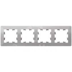 Рамка 4-м AtlasDesign Air алюм./дым. черн. SE ATN220304