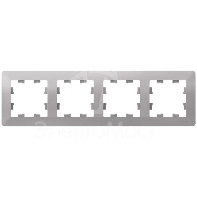 Рамка 4-м AtlasDesign Air алюм./дым. черн. SE ATN220304