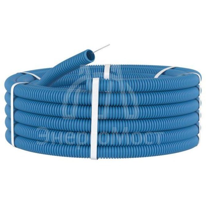 Труба гофрированная ППЛ d25мм легкая c протяж. син. (уп.50м) DKC 11925