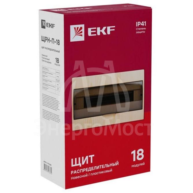 Щит ЩРН-П-18 IP41 светлое дерево PROxima EKF pb40-n-18-light