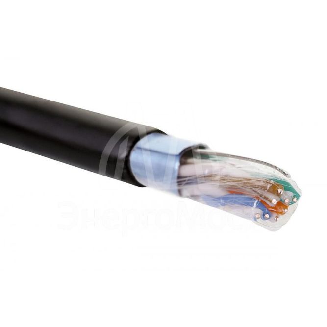 Кабель F/UTP кат.5E 4 пары 24 AWG нгA-HF внешн./внутр. прокладки черн. (уп.305м) (кор.) Eurolan 19C-F5-09BL-B305