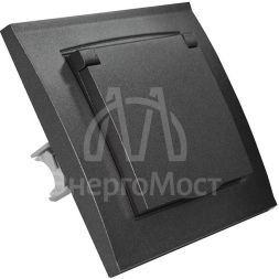 Розетка 1-м СП Бриллиант 16А IP20 с заземл. с крышкой в сборе графит Universal 7947649-Gr