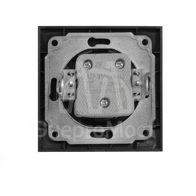 Розетка 1-м СП Бриллиант 16А IP20 с заземл. с крышкой в сборе графит Universal 7947649-Gr