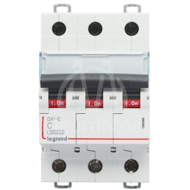Выключатель автоматический модульный 3п C 10А 6кА DX3-E 6000 3мод. 230/400В Leg 407289