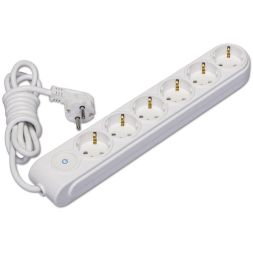 Удлинитель 6х3м с заземл. 16А IP20 ПВС 3х1.5 с выкл. защ. шторки Makel N6310044