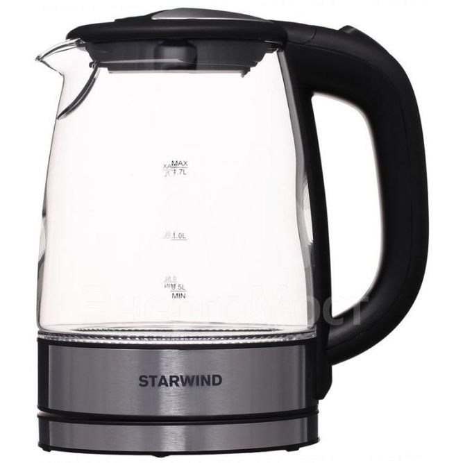 Чайник электрический SKG5210 1.7л 2200Вт черн./серебр. (корпус стекло) STARWIND 1152548