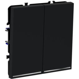 Переключатель проходной 2-кл. СП S70 10А с подсветкой механизм графит Voltum VLS020407