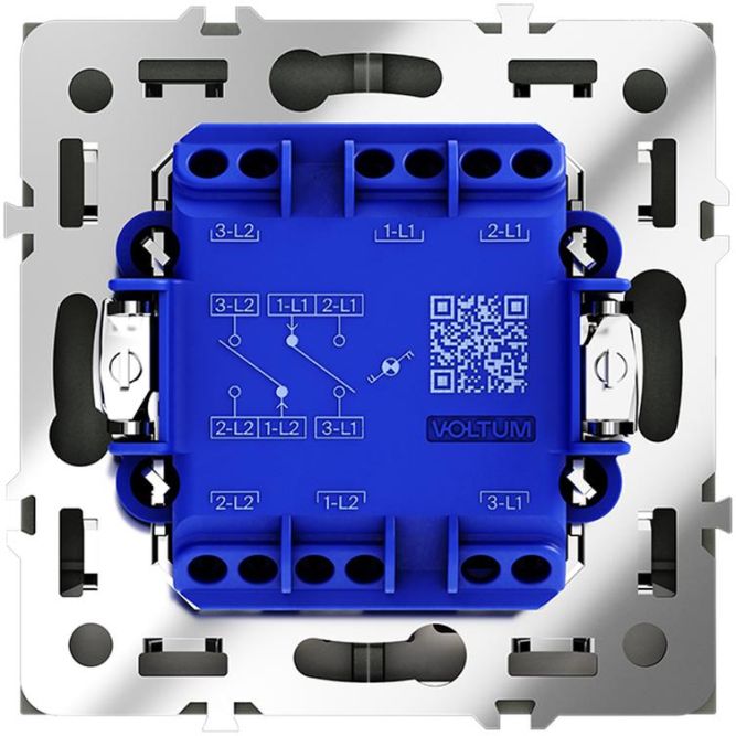 Переключатель проходной 2-кл. СП S70 10А с подсветкой механизм графит Voltum VLS020407