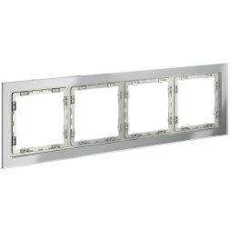 Рамка 4-м S70 стеклян. сталь Voltum VLS110405
