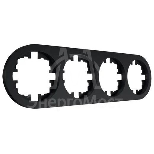 Рамка 4-м OSEN горизонт. круглая механизм черн. бархат LEZARD 744-4200-149