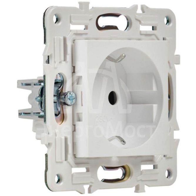 Розетка SKANDY 16А с заземл. защ. штроки б/к SK-R06W арктич. бел. IEK SK-R14-16-1-K01
