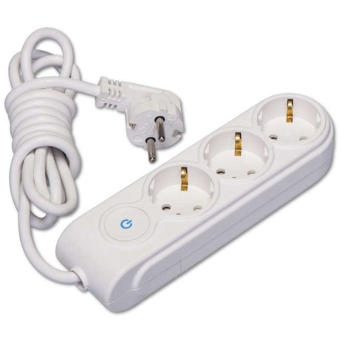 Удлинитель 3х5м с заземл. 16А IP20 ПВС 3х1.5 с выкл. защ. шторки Makel N3310064