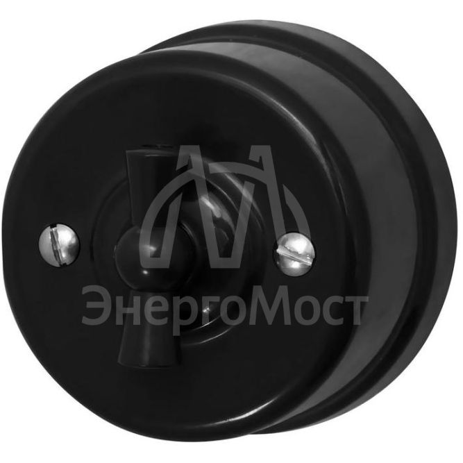 Выключатель 1-кл. пластик черн. Bironi B1-200-23