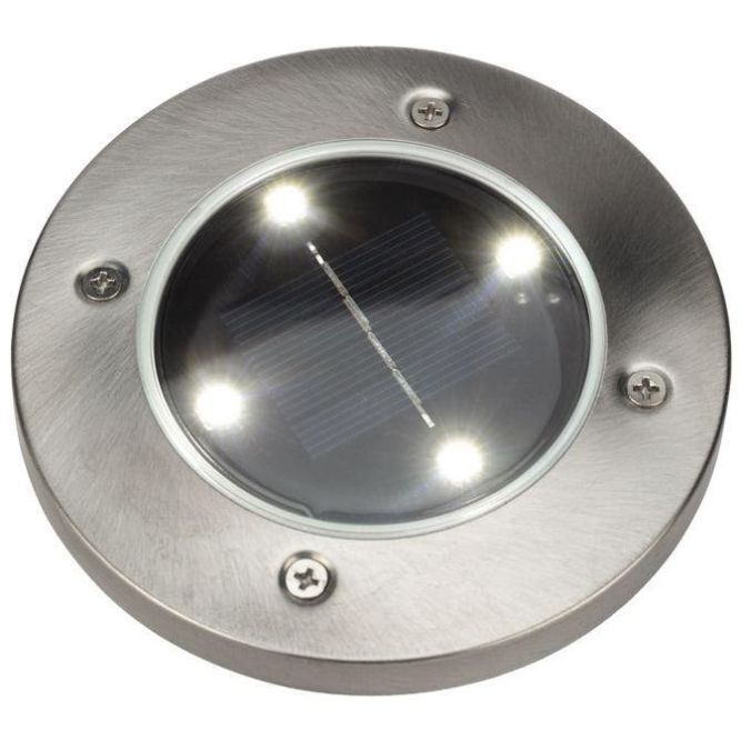 Светильник светодиодный Взлетные Огни IP65 6500К холод. бел. с солнечн. панелью и аккумулятором монтаж в грунт Lamper 602-246