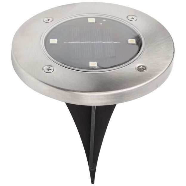 Светильник светодиодный Взлетные Огни IP65 6500К холод. бел. с солнечн. панелью и аккумулятором монтаж в грунт Lamper 602-246