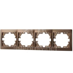 Рамка 4-м Мира горизонт. свет. корич. LEZARD 701-3100-149