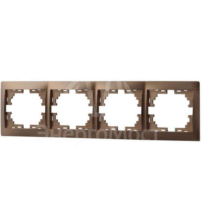 Рамка 4-м Мира горизонт. свет. корич. LEZARD 701-3100-149