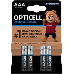 Элемент питания алкалиновый AAA/LR03 (блист. 4шт) Turbo Max Opticell 6053004