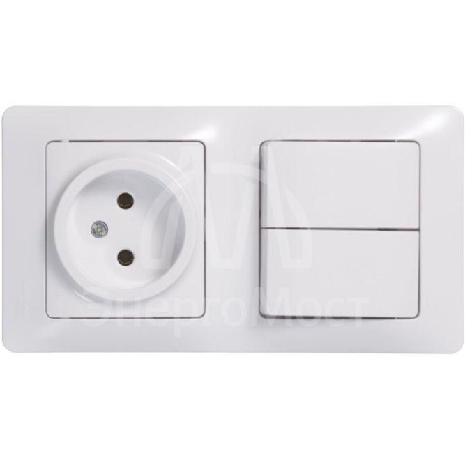 Блок комбинированный GLOSSA розетка + выкл. 2-кл. бел. SchE GSL000172